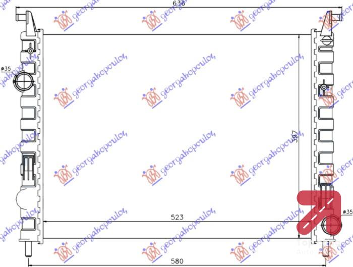 HLADNJAK MOTORA 1.3JTD (52x39.5x42) 03- FIAT ALBEA (2005-) (OEM: 51718122, 51806901)