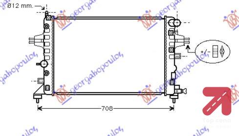 HLADNJAK MOTORA 1.4 - 1.8cc 16V+/ - A/C (60x37) OPEL ASTRA H (2004-2010) (OEM: 1300265)