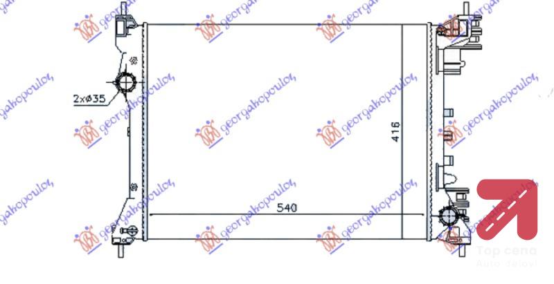 HLADNJAK MOTORA 1.4i16V +/ - A/C (54x41.5x1.6) ALFA ROMEO MITO (2008-) (OEM: 50512102)