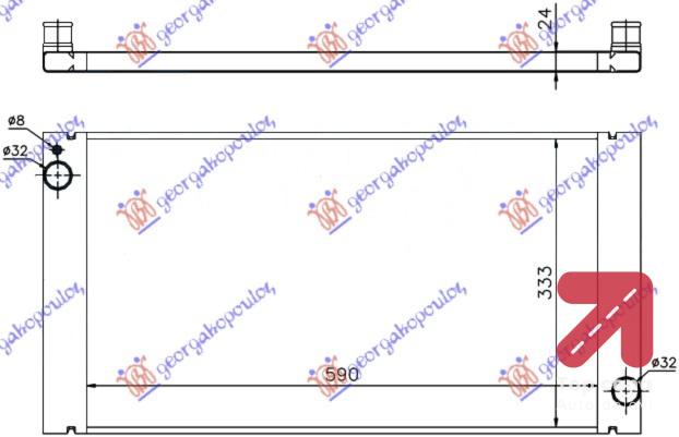 HLADNJAK MOTORA 1.6 BENZIN 1.6 - 2.0 DIZEL (59x33.4) MINI COOPER/ONE (R56) (2006-2011) (OEM: 17112751275)