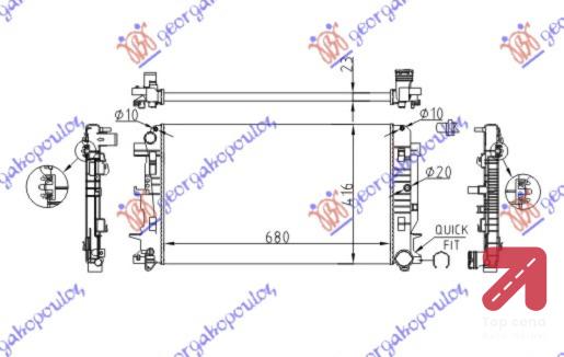 HLADNJAK MOTORA 2.2 CDi - AC (67.7x41.5x23)MAN VW CRAFTER (2006-2017) (OEM: 9065000002)