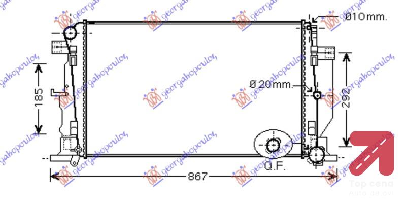 HLADNJAK MOTORA 2.2 CDi+AC (B) (67.7x41.5x34)MAN VW CRAFTER (2006-2017) (OEM: 9065000102, 9065000202)