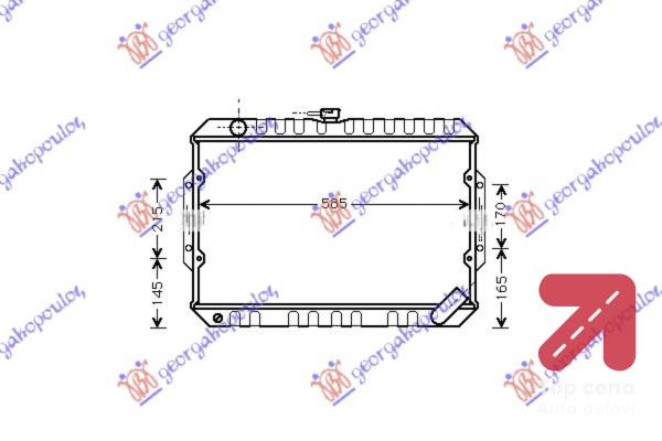 HLADNJAK MOTORA 2.5 T.DIZEL+/ - A/C (40x60) MITSUBISHI P/U L200 (1987-1992) (OEM: MB 356389, MB356389)