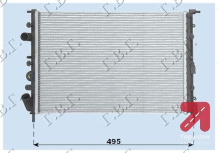 HLADNJAK MOTORA BEN-DIZ(43x38)SA SENZ.NA SRAF RENAULT MEGANE SCENIC (1996-1999) (OEM: 7700.838.134, 7700430647, 7700836300)