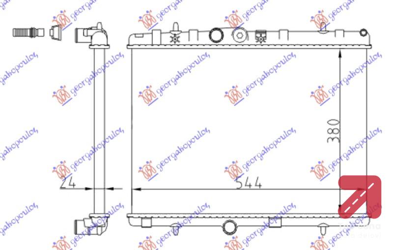 HLADNJAK MOTORA BENZIN-DIZEL (M) (38x54.4x2.3) CITROEN C3 (2013-2016) (OEM: 1330.P8, 1330P8)