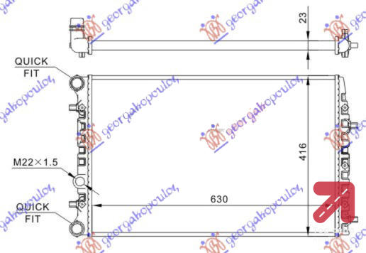 HLADNJAK MOTORA SVI MODELI BZ/DS M/A +/ - AC (63x41 SKODA FABIA (2007-2010) (OEM: 6Q0121253Q, 6Q0121253R)