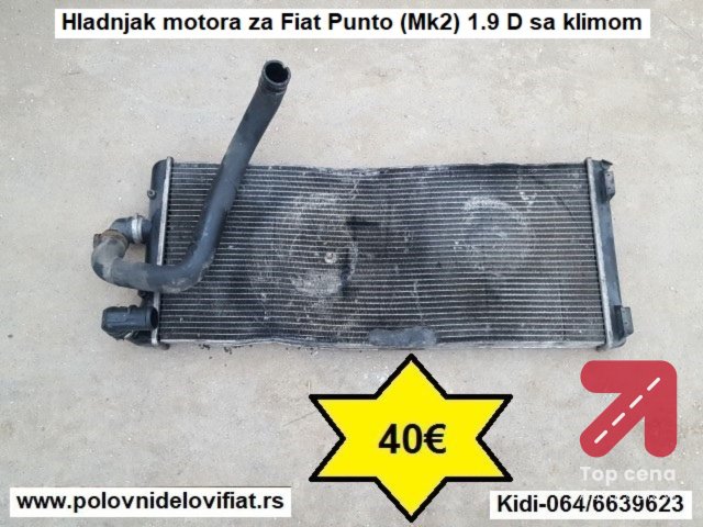 Hladnjak motora za Fiat Punto (Mk2) 1.9D sa klimom
