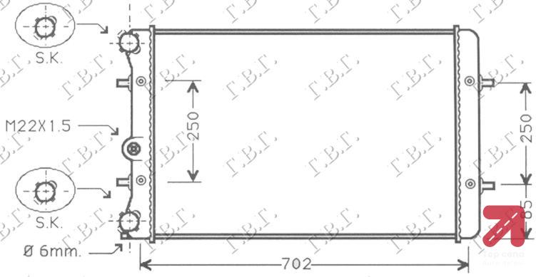 HLADNJAK SVI MODELI BENZIN - DIZEL M/A+/ - AC (65x41.5 VW BORA (1998-2005) (OEM: 1J0121253A, 1J0121253AB, 1J0121253AD)