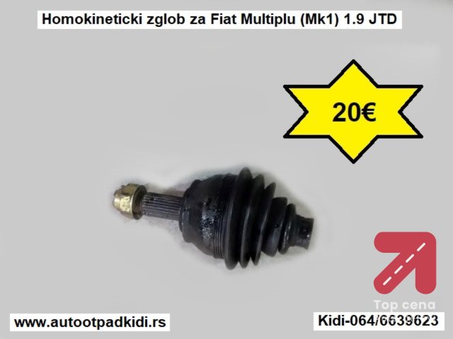 Homokineticki zglob za Fiat Multiplu (Mk1) 1.9 JTD
