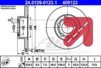 Kocioni disk ATE 24.0109-0123.1 - SKODA OCTAVIA 1.9 TDI