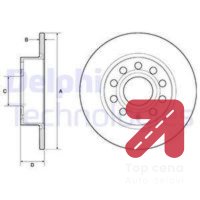 Kocioni disk DELPHI BG3834 - SKODA OCTAVIA 1.9 TDI