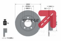 Kocioni disk TEXTAR 92082503 - SKODA OCTAVIA 1.9 TDI