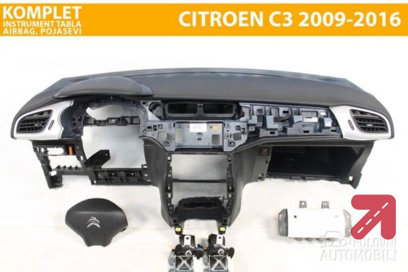 KOMPLET SET TABLA AIRBAG za Citroen C3 od 2009. do 2016. god.