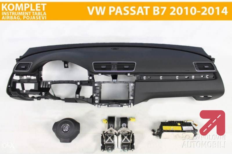 KOMPLET SET TABLA AIRBAG za Volkswagen Passat B7 od 2010. do 2014. god.