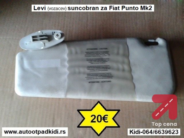 Levi (vozacev) suncobran za Fiat Punto Mk2
