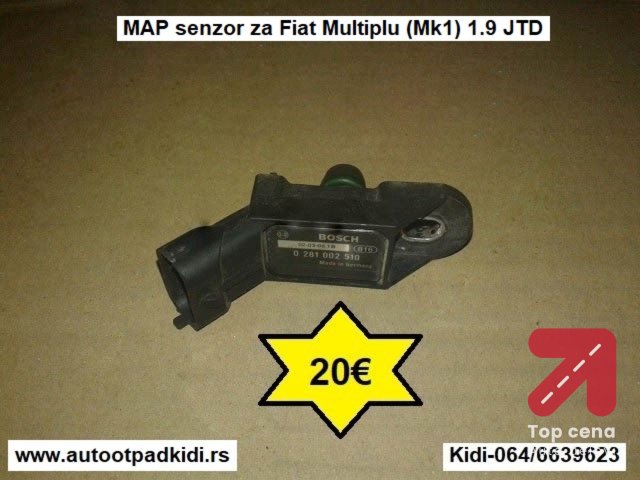 MAP senzor za Fiat Multiplu (Mk1) 1.9 JTD
