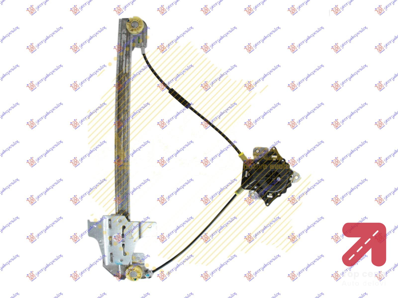 PODIZAC ZADNJEG PROZORA MEHANICKI Desna str. PEUGEOT 806 (1994-2002) (OEM: 1495855080)