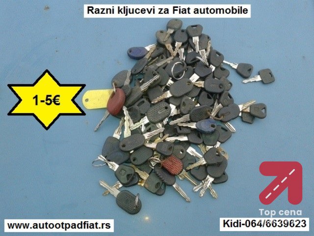 Razni kljucevi za Fiat automobile
