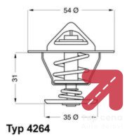 Termostat, rashladna tecnost BorgWarner (Wahler) 4264.87D - SKODA OCTAVIA 1.9 TDI