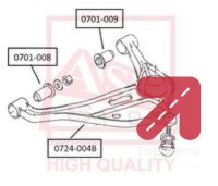 Uležištenje, spona ASVA 0701-008 - SUZUKI GRAND VITARA I