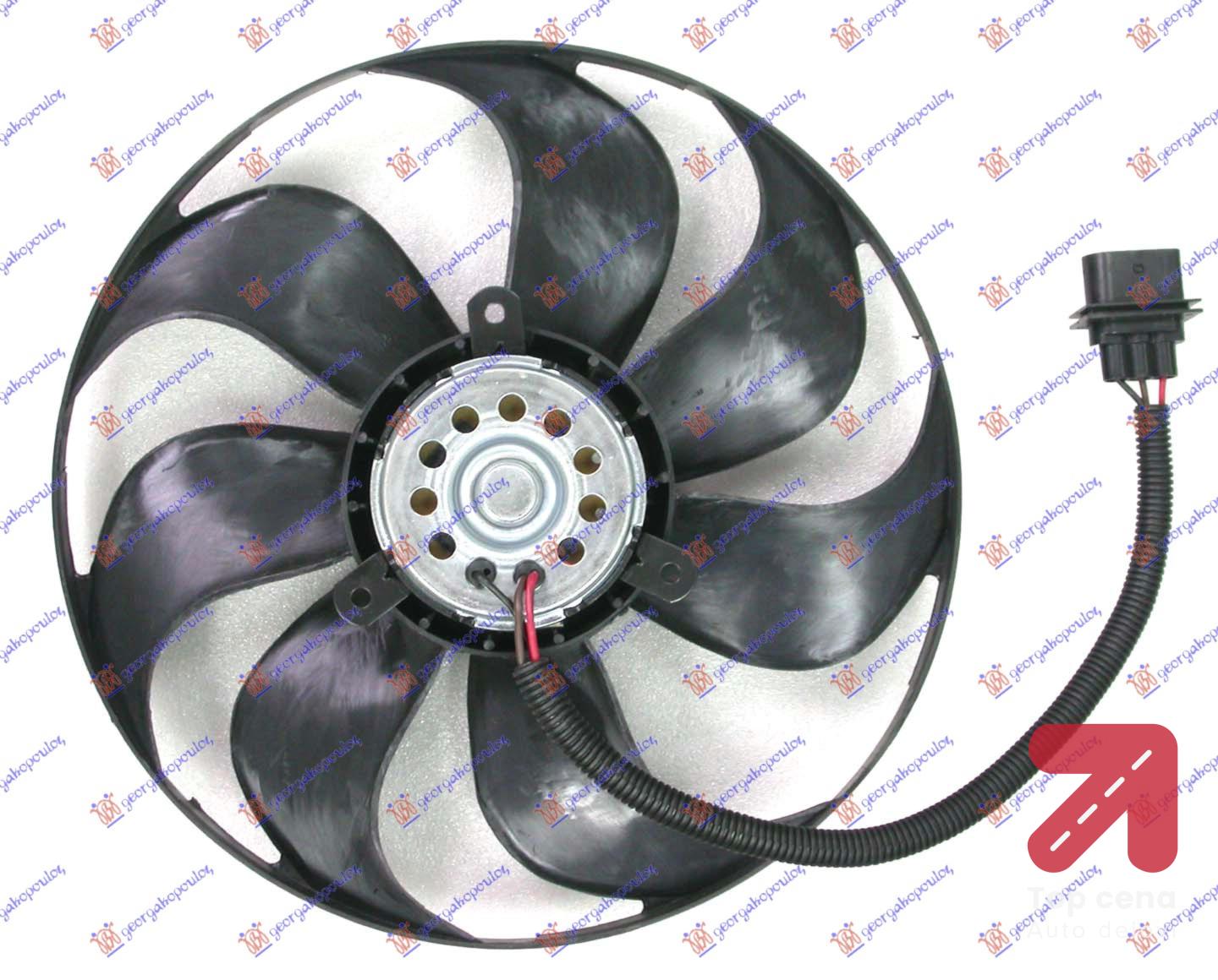 VENTILATOR (345mm) (250/60w) (3PIN) SKODA FABIA (1999-2007) (OEM: 6X0959455C)