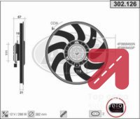 Ventilator, hladjenje motora AHE 304.008C - BMW 3 1.6 316i