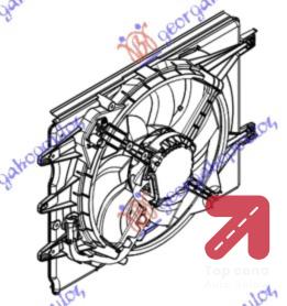 VENTILATOR KOMPLET (+AC) 1.4 - 16V FIAT 500 L (2017-) (OEM: 51921113, 52066193)