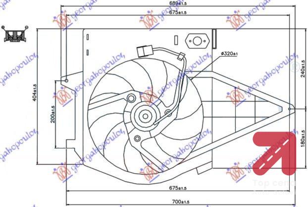 VENTILATOR KOMPLET (BENZIN) -A/C PEUGEOT EXPERT (1995-2003) (OEM: 1475445080)