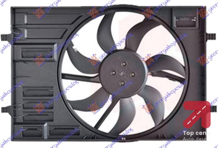 VENTILATOR KOMPLET BENZIN - DIZEL (445mm) 4 PIN AUDI TT (2014-2018) (OEM: 5Q0121203B, 5Q0121203BG, 5Q0121203CB)