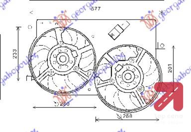 VENTILATOR KOMPLET (DUPLI) 1.3 JTD 03- FIAT ALBEA (2005-) (OEM: 51718772)