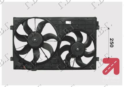 VENTILATOR KOMPLET (DUPLI)BEN-DIZ(HLADNJAK40cm SKODA SUPERB (2001-2008) (OEM: 1K0121207BB, 1K0121207T, 1K0959455ET)