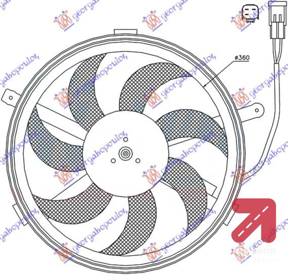 VENTILATOR KOMPLET (S) (3 PIN) MINI COOPER/ONE (R56) (2006-2011) (OEM: 17422752632)