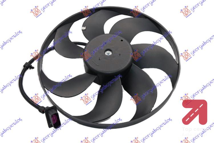 VENTILATOR(MOTOR+VENTILATOR)(345mm) VW POLO (2005-2009) (OEM: 1J0959455B, 1J0959455E, 6E0959455A)